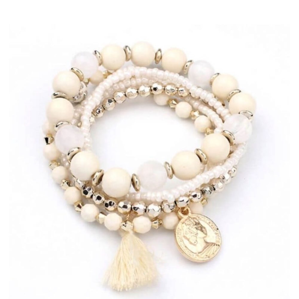 Multi Layered Stretch Bracelet Tassel Design